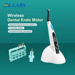 ELIJAH Dental Endomotor 16:1 Contra Angle Endodontic Rechargeable Wireless Root Canal Therapy Device 9 Preset Memory Procedure