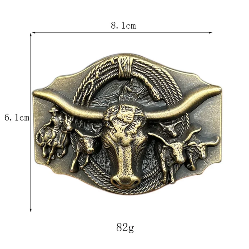 الرجعية النمط الغربي Bullhead حزام مشبك عارضة الأزياء التبعي #6