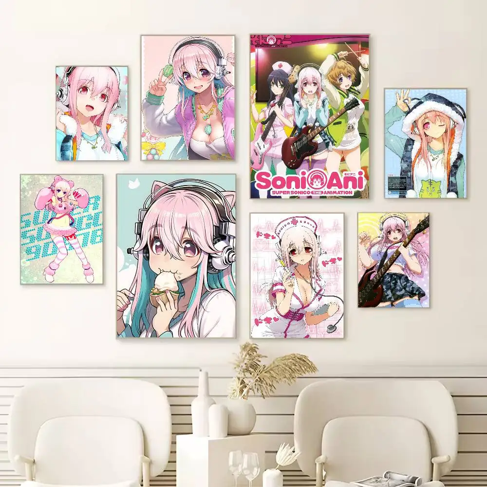 

S-Super S-Sonico Poster Versatile HD Waterproof Wall Art Self-Adhesive Decor for Any Space Ideal Gift
