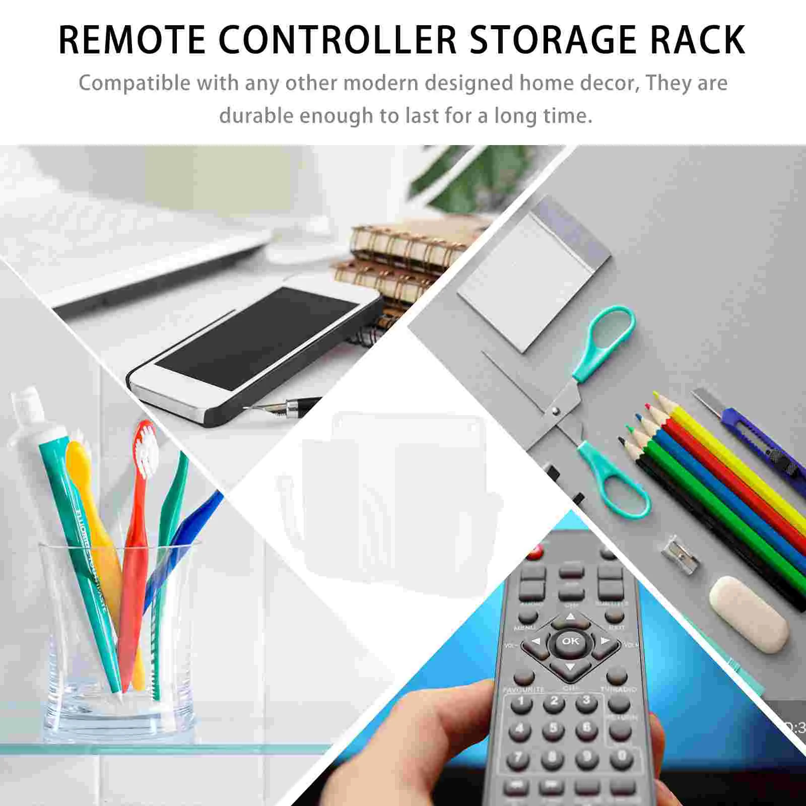 5 Pcs Remote Control Storage Box Smartphone Stand Controller Holder Shelves Charge