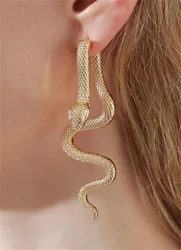 Exaggerated Snake Shape Drop Earrings Gold And Silver-Color Jewelry For Woman Irregular Earrings Party Gift Trendy Style