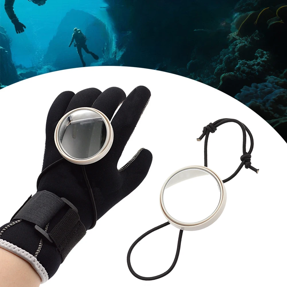 Marine Rearview Mirror with Lanyard Diving Rearview Mirror Underwater Observe Mirror Round Rearview Mirror for Scuba &Snorkeling
