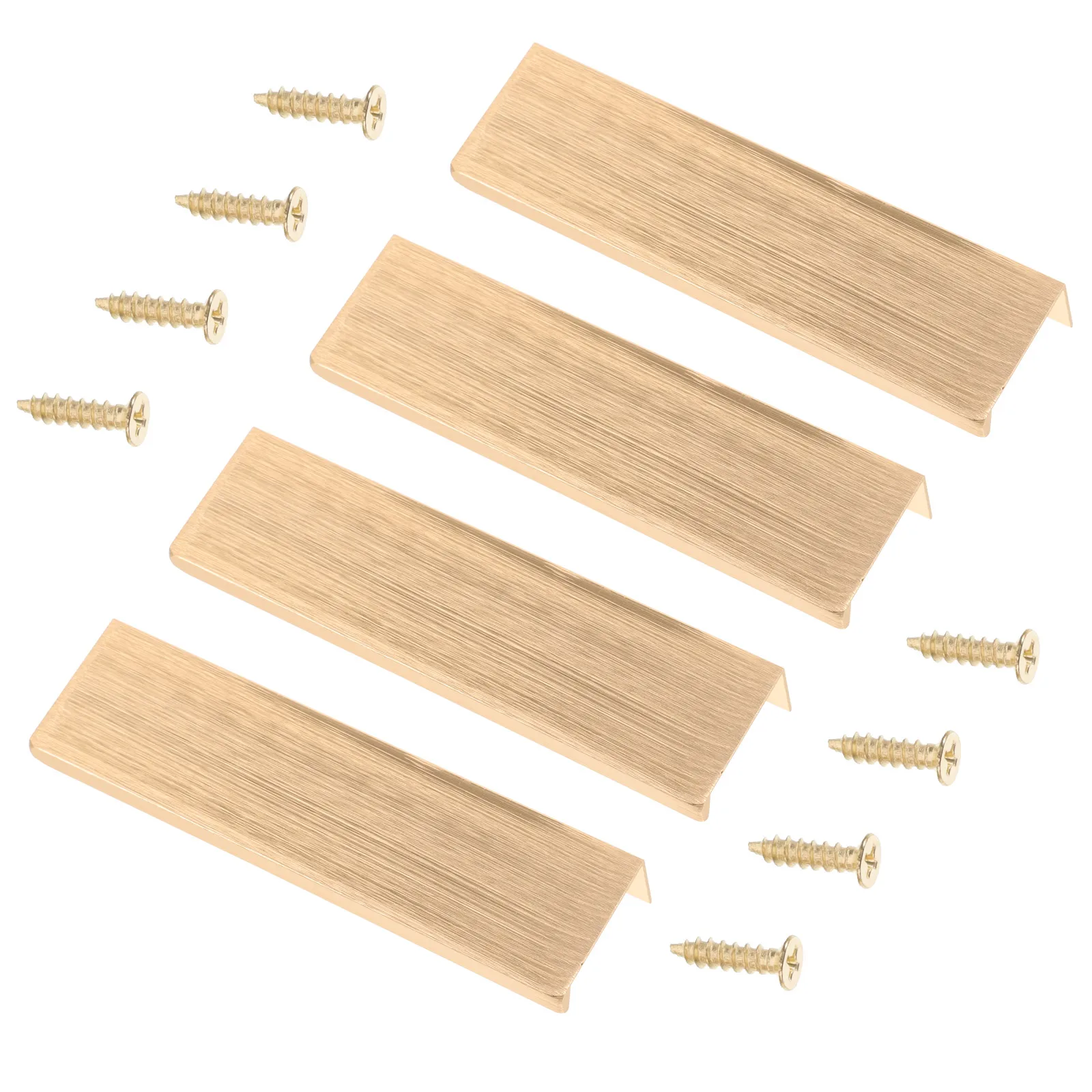 

4Pcs Golden Cabinet Edge Pulls Concealed Metal Drawer Pulls for Smooth Opening Kitchen Cabinet Furniture Upgrade
