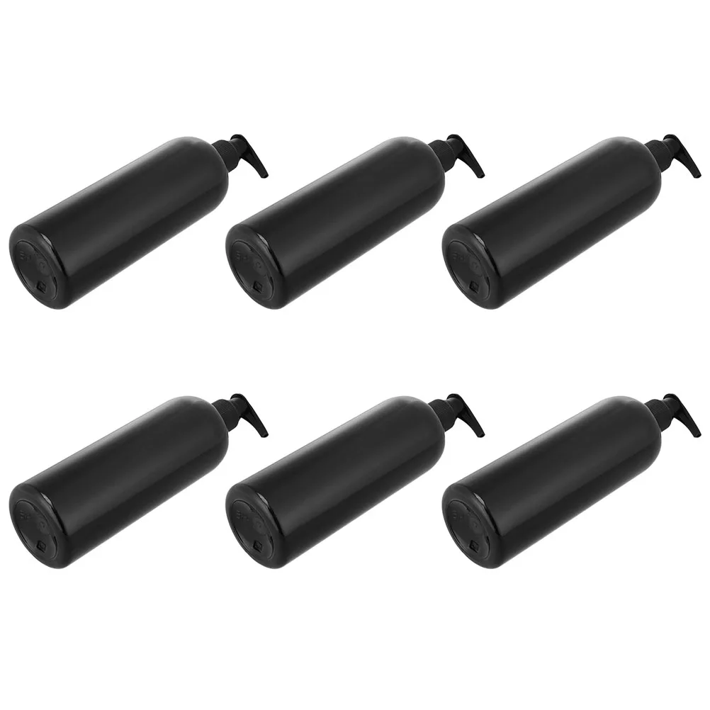 6 Pcs Squeeze Lotion Dispenser Bottle Set Pump Black Reusable Shampoo and Conditioner Bottles Travel