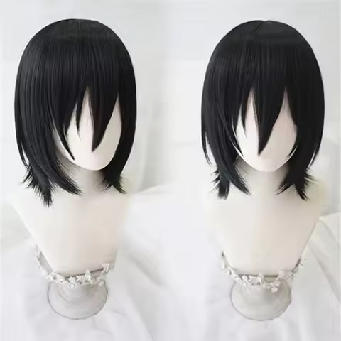 Anime Bungo Stray Dogs Fyodor Dostoevsky Cosplay Wig Heat Resistant Synthetic Hair Perucas Cosplay Short Black Wigs