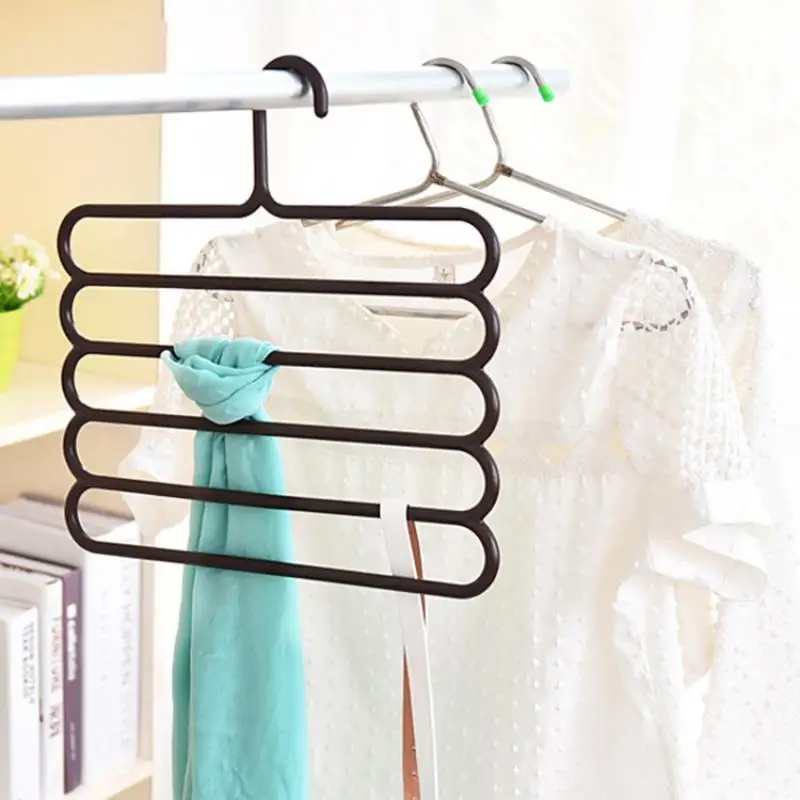 Multi Layer Pants Hanger Space Saving Anti-slip Durable Closet Storage Organizer for Dorm Home Daily Use
