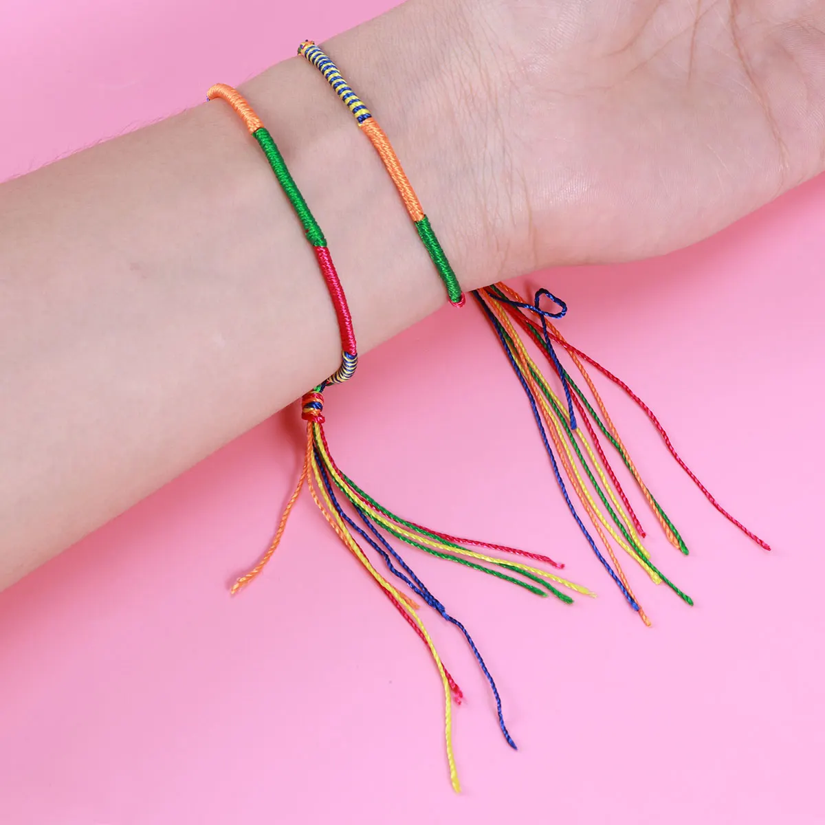 

100pcs Handmade Colorful Braided Bracelets Friendship Thread Wrist Ankle Chic Ethnic Style Festival Gift For Women