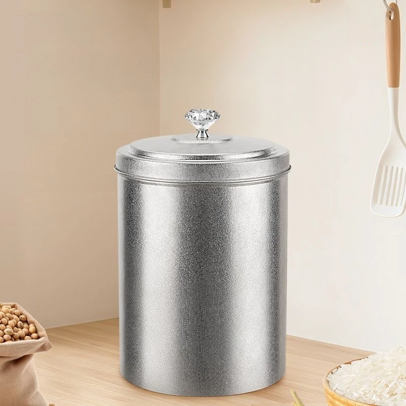 

Pure titanium round 20L rice bucket, small ice flower large capacity with lid, bacteriostatic and fresh-keeping rice bucket