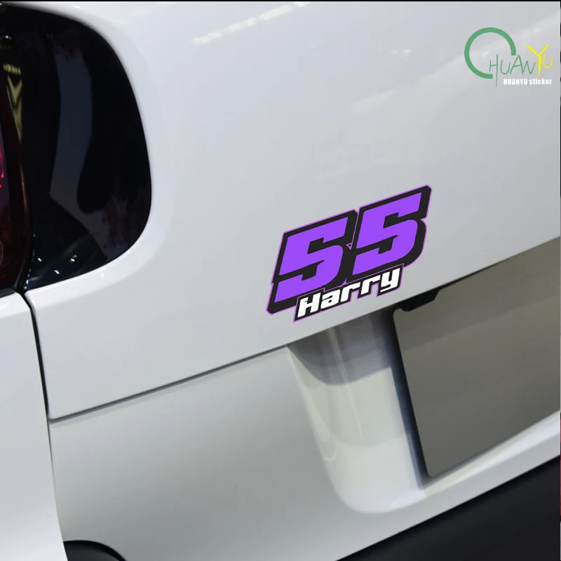 Purple Racing Number 55 Creative Personalized Car Decal Scratch Cover Body Decoration Sticker view 2