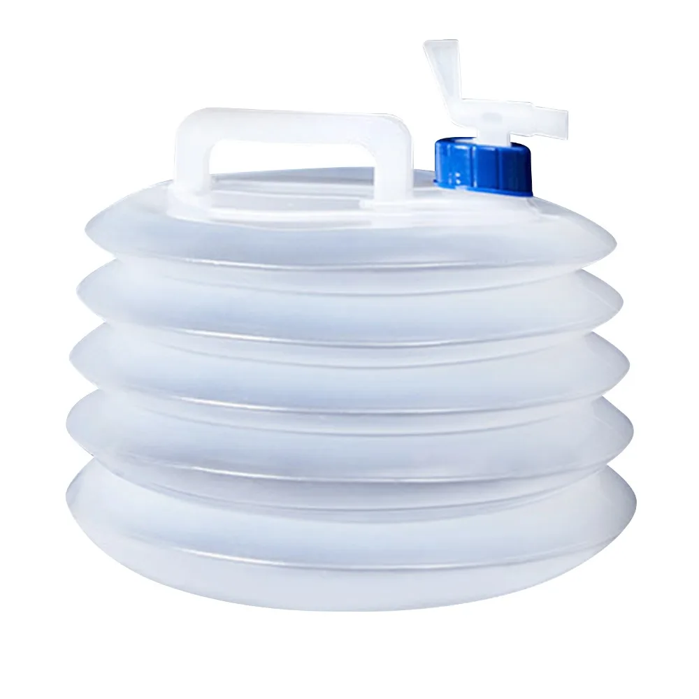 Large Capacity Folding Water Container With Spigot Packable Design Collapsible Water Canteen 5L Bucket Portable Water Storage