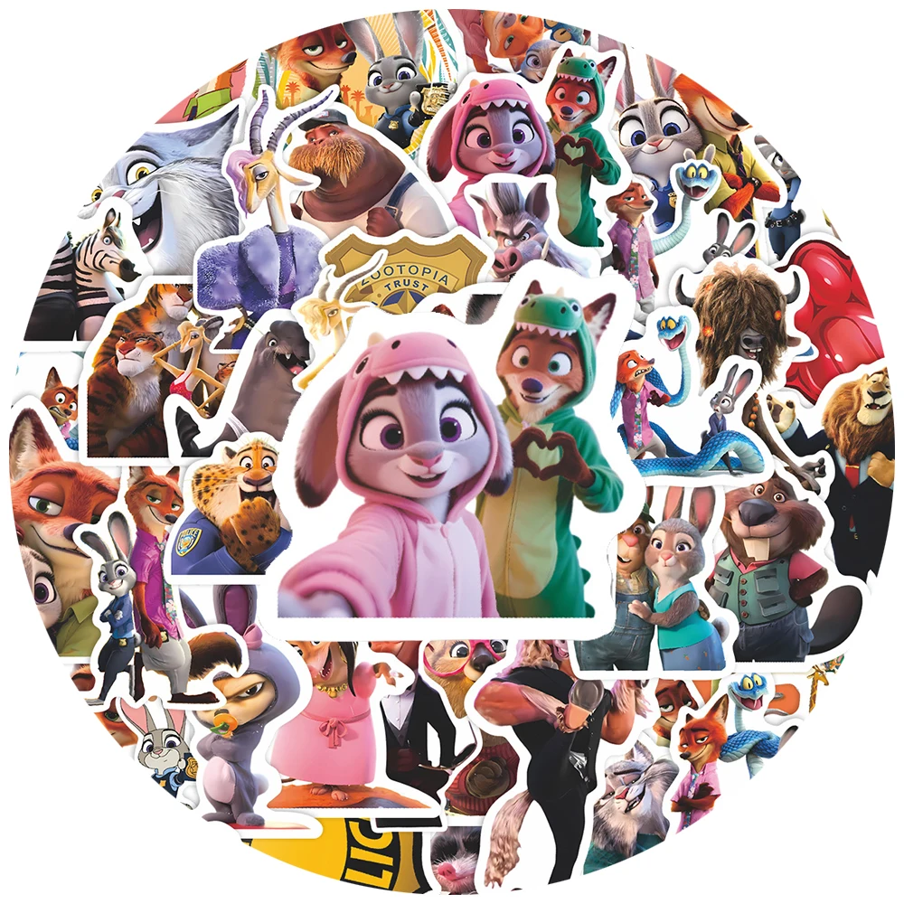 

10/30/56pcs Cute Anime Movie Zootopia 2 Stickers Waterproof Graffiti Skateboard Phone Luggage Bike Funny Decoration Sticker Pack