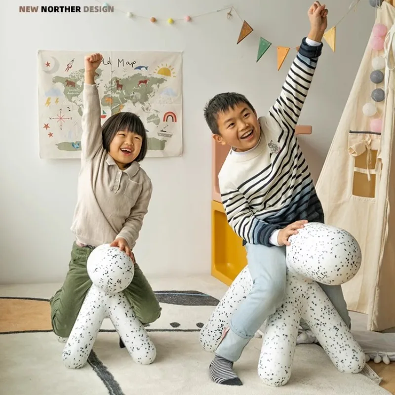 

Puppies Bench Small Stools Animal Creative Chairs Shoes Changing Stools Small Horse Ottomans Living Room Furniture PE Material