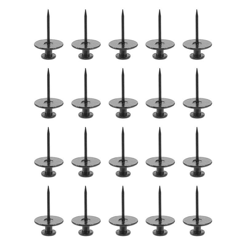 20 Pack Small Nails for Picture Hanging Double-Headed Picture Hangers Nails Wall Nails for Hanging Pictures (Black)