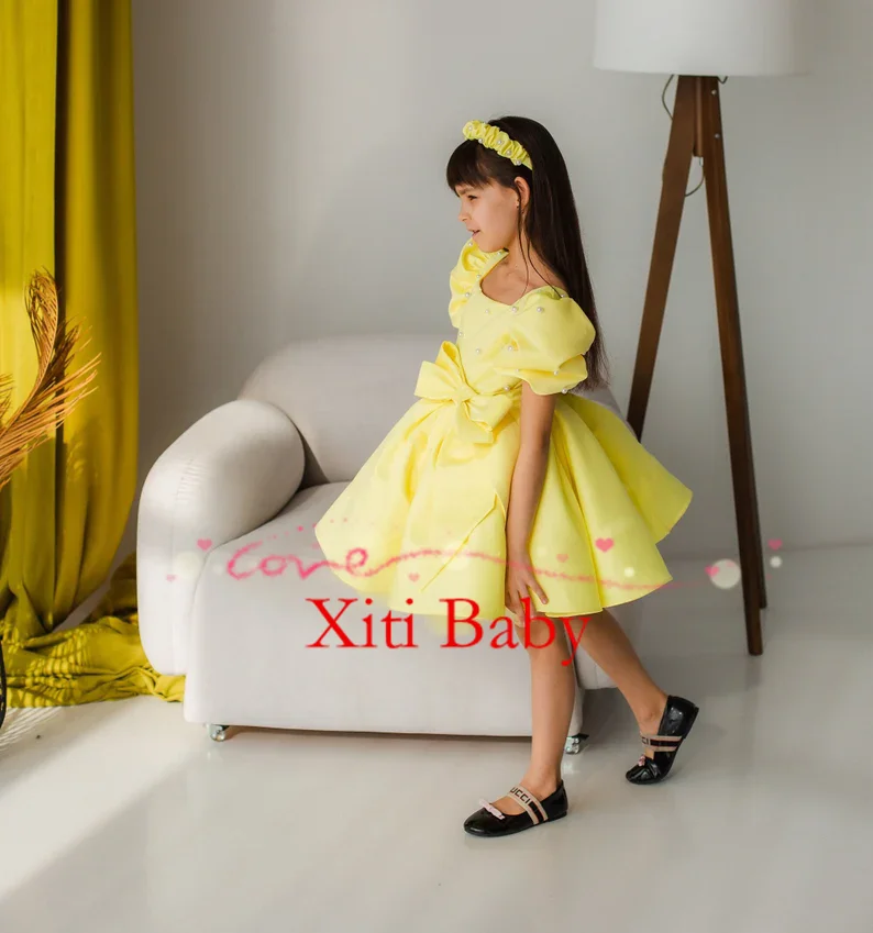 เด็กสาวเจ้าหญิงดอกไม้เลื่อมชุดตูตูแขนกุดเด็กวัยหัดเดินวัยรุ่นเด็กเดรสงานแต่งงานวันเกิดเสื้อผ้าเด็ก 1-14Y