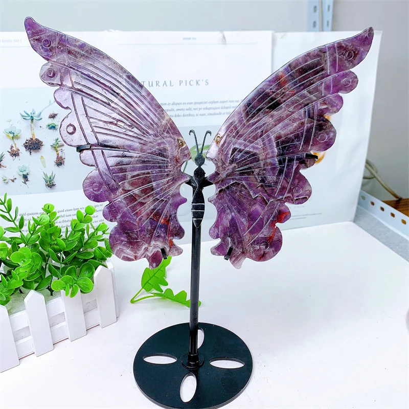 Natural Dream Amethyst Butterfly Wings, Crystal Crafts, Healing Gemstone, Girl Birthday Present, Home Decoration, 1Pair