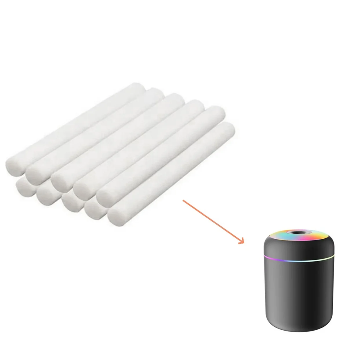 2025+ Replacement Humidifier Filter Sticks 7x76mm - Cotton Sponge for USB Humidifiers, Aroma Diffusers, and Mist Makers