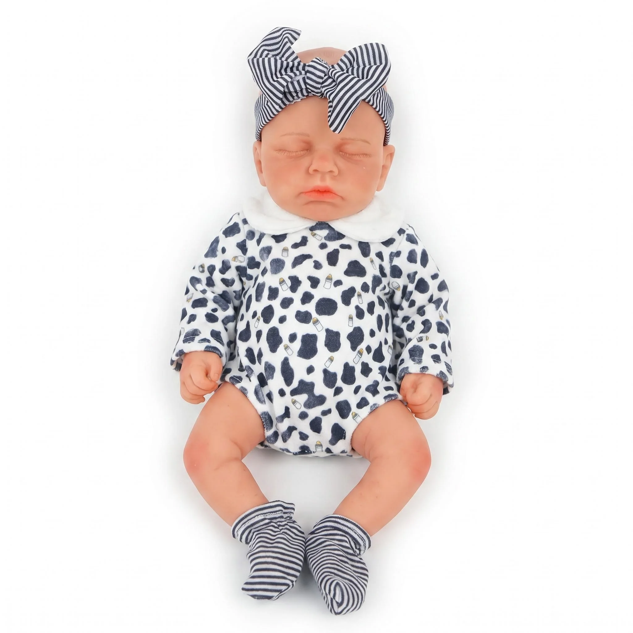 NPK 12 Inch Art Doll - Premie Baby Sleeping  Loulou Flexible Elastic Solid Platinum Silicone Weighted 1100g Collectors Gift