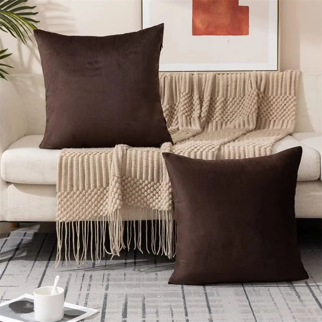 1Pcs！！Super Soft Velvet Throw Pillow Covers - Skin-Friendly, Wear-Resistant, Pillow Core Not Included
