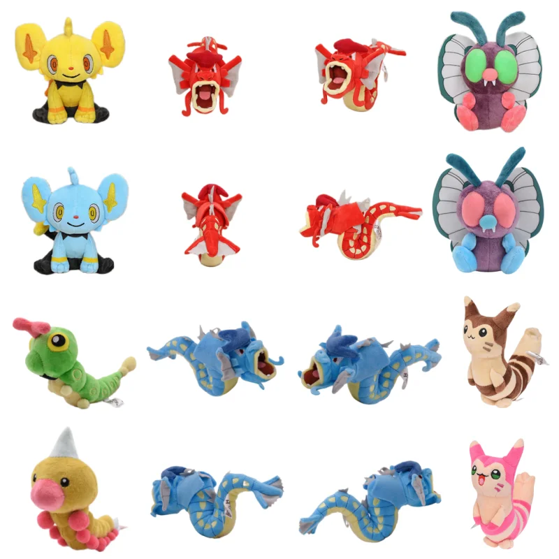 11 Styles Pokemon Plush Toys Shiny Shinx Butterfree Gyarados Furret Weedle Caterpie Scolipede Furret Stuffed Animal Anime Dolls