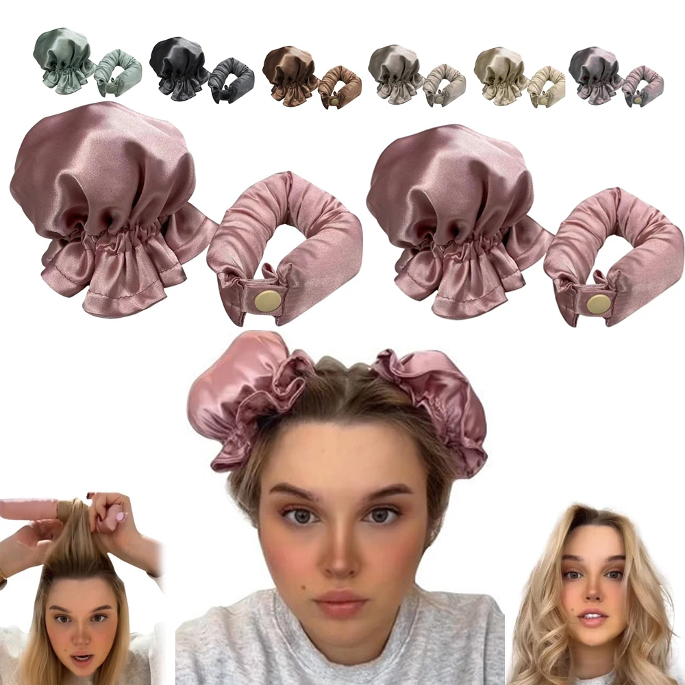 

Heatless Hair Curler No Heat Curling Rod hat Headband Soft Hair Rollers Lazy Curls Sleeping Flexi Rods Women Styling Tools