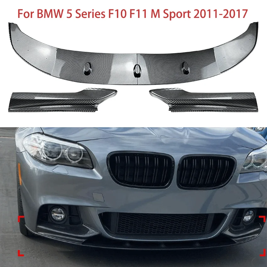 

Передний бампер для BMW 5 серии F10 F11 M Sport 2011-2017, набор углов переднего бампера для автомобиля, украшение для внешней части, спойлер, сплиттер