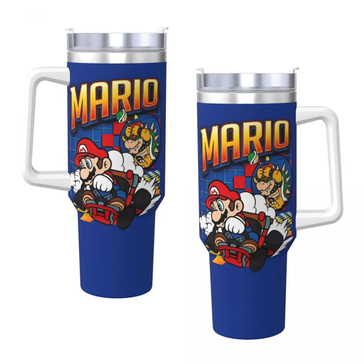 Super Mario Game Stainless Steel Tumbler Driving Car Mugs 40oz Thermal Mug Portable Cold and Hot Milk Tea Water Bottle