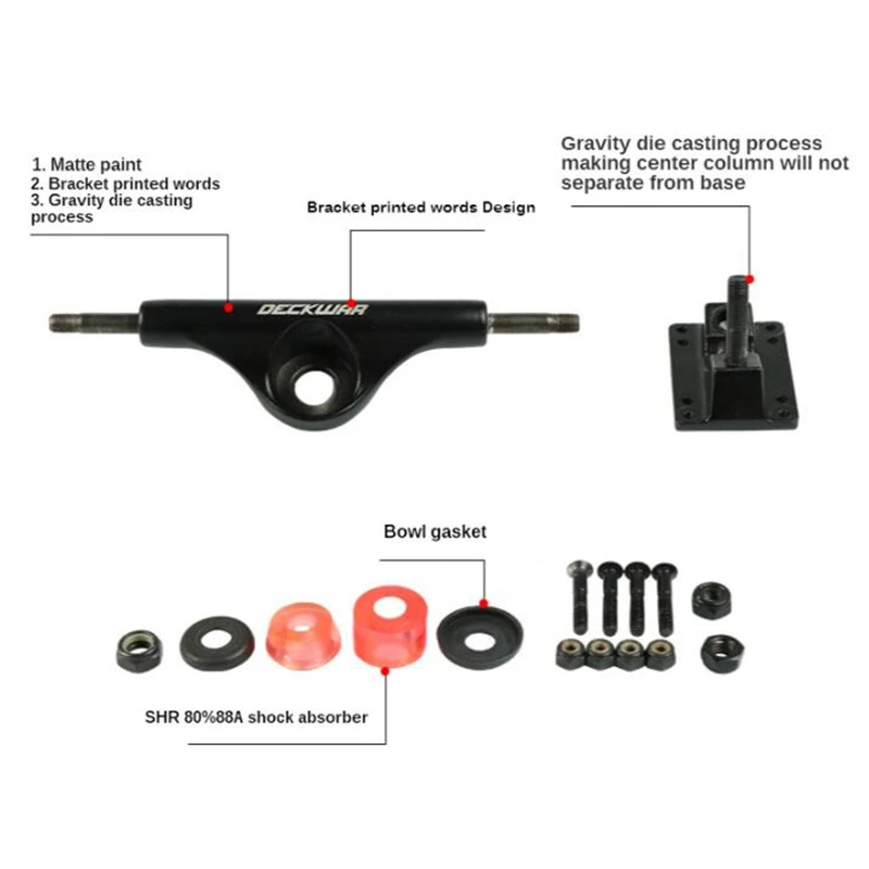 DECKWAR Skateboard Bracket Brush Street Double Rocker 5 Inch Aluminum Alloy Bracket Skateboard Accessories