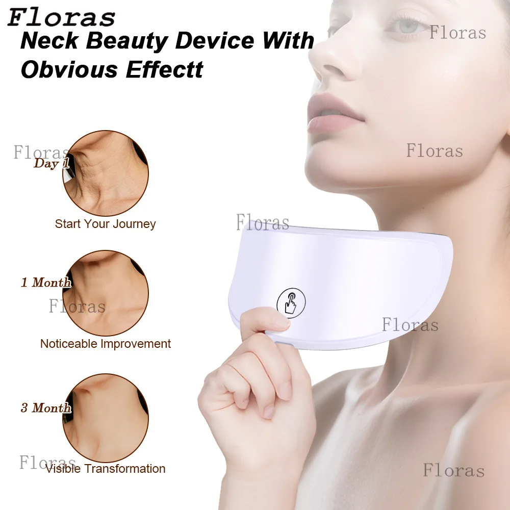 Appareil raffermissant pour le cou, masque anti-âge pour resserrer la peau, gadget de beauté, thérapie par lumière LED pour les rides du cou