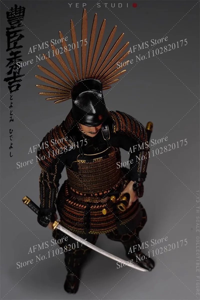 YEP STUDIO NR.0009 Figurka kolekcjonerska w skali 1/12 Toyotomi Hideyoshi, japoński strateg wojskowy, 15 cm, figurka akcji żołnierza.