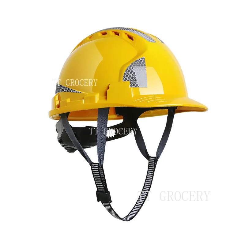Safety Helmet  Breathable ABS Protective Hard Hat with Reflective Strips Impact-Resistant Ventilated Construction Building Work