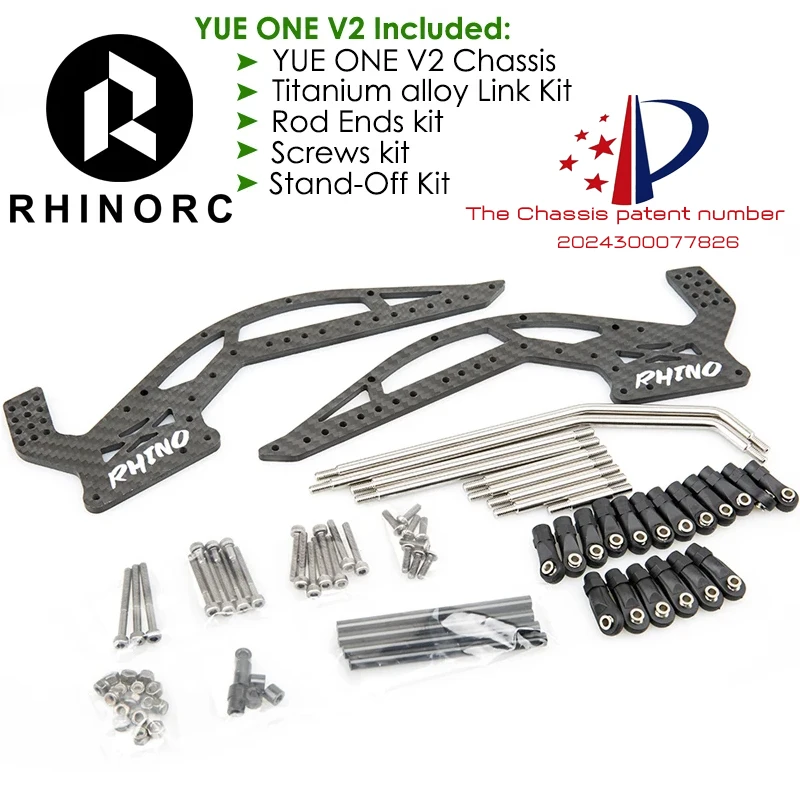 

RhinoRC YUE ONE V2 RC Crawler Chassis Shafty Full Kit With Capra Axles Driver Shaft Gear Box