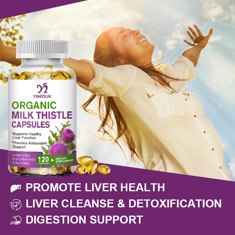 Milk Thistle Extract Liver Protection Capsule Protect Liver & Blood Vessels Supports Appetite Promotes Detoxification Health