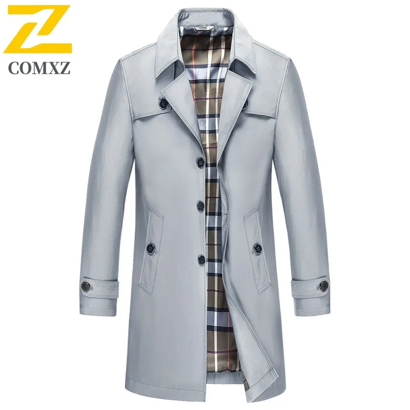 COMXZ ​Men Casual Sports Windbreaker Loose Fit MidLength Coat Autumn Winter Fleece Lined Thickened Outerwear Warm Thick Jacket ​