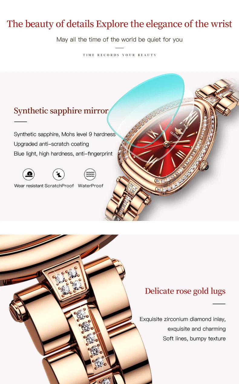 OUPINKE 3192 Women\'s Women Swiss Quartz Movement Luxury Ladies Wrist Watc