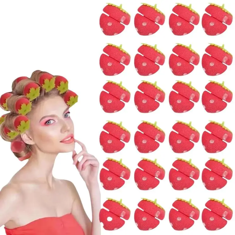 6/12/18/24 Stück Erdbeer-Lockenwickler DIY Schwamm-Lockenwickler für voluminöse Locken, Haar-Styling-Werkzeuge für langes Haar – Detail 13