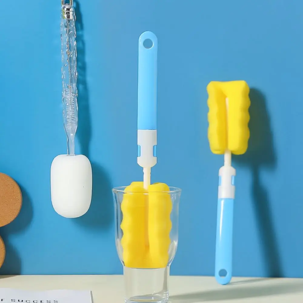 Practical Cup Scrubber Long Handle Sponge With Straw Cleaning Brush For Household Bottles Mugs And Kitchenware