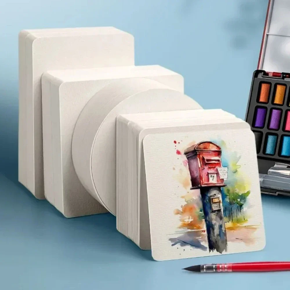 50 ชิ้นกระดาษสีน้ําโปสการ์ด - หนา 300GSM เหมาะสําหรับภาพวาด, การ์ดขอบคุณ DIY, การ์ดอวยพร, การ์ดคริสต์มาส,