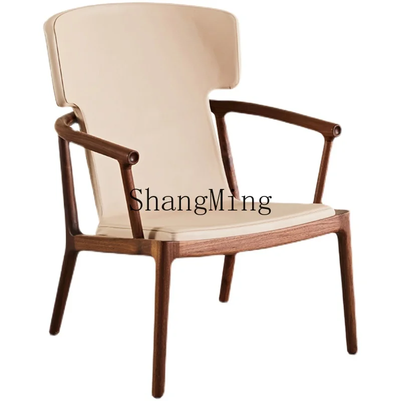 

CL single sofa chair modern simple solid wood leather single light luxury leisure recliner