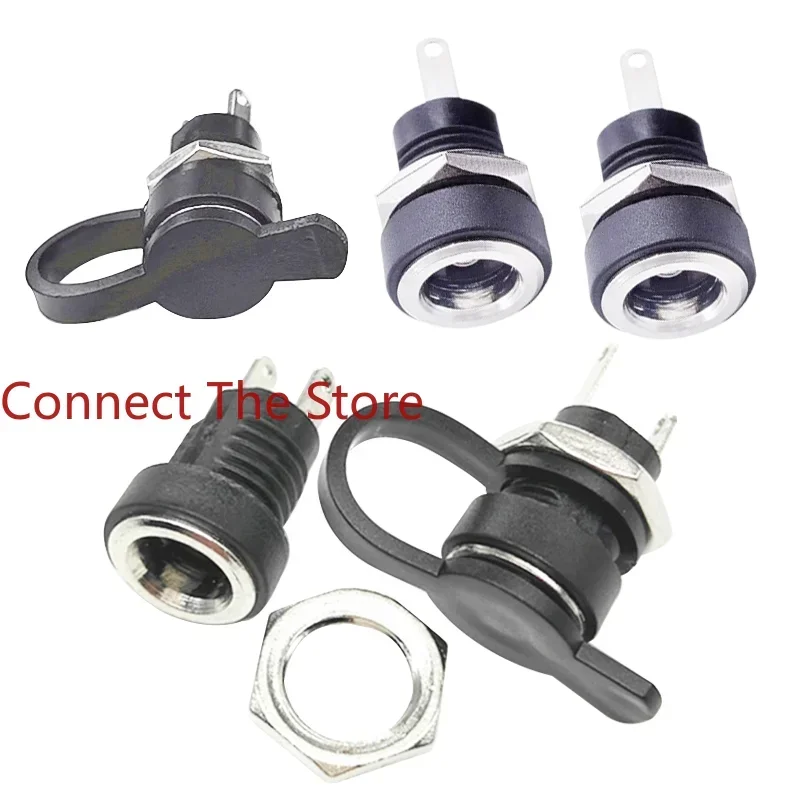 

10PCS Supply DC Power DC5525 Female DC022 5525 Switch With Waterproof Cap DC5.5*2.5 .