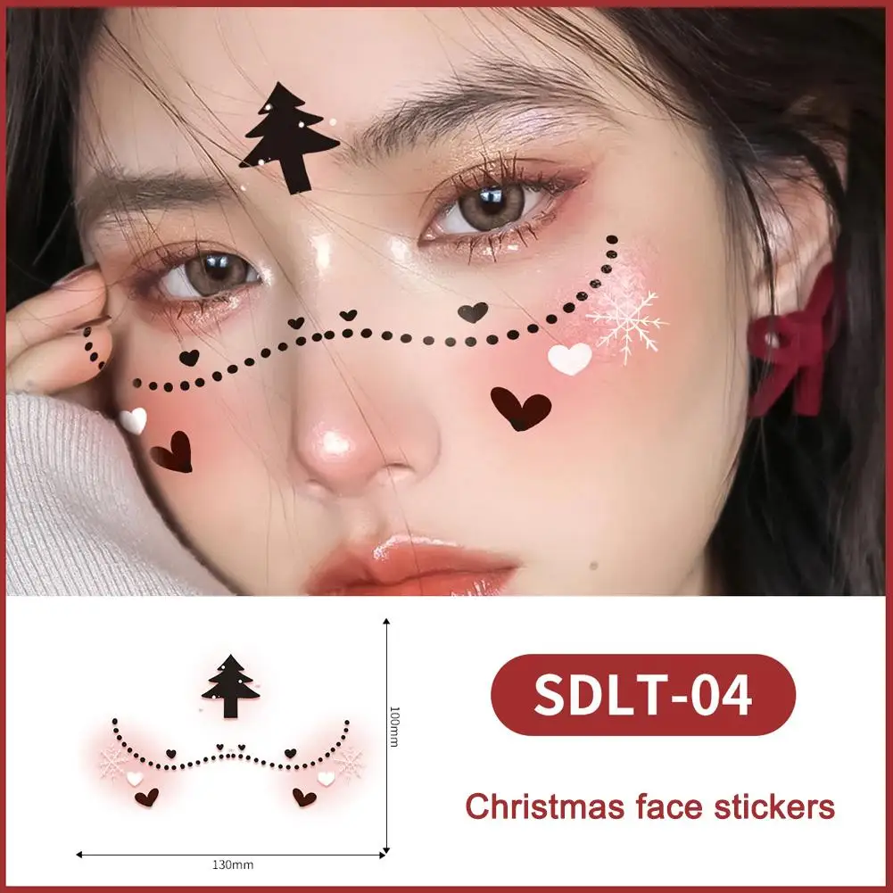 

Christmas Face Tattoos Party Makeup Cute Style Waterproof Anti-Reflective Sweatproof Stickers Tattoo Y1G0