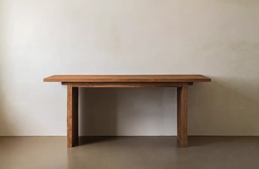 Wabi Sabi Style Vintage Wooden Table Large Board Table Timber Dining Table, Home Office Restaurant Table