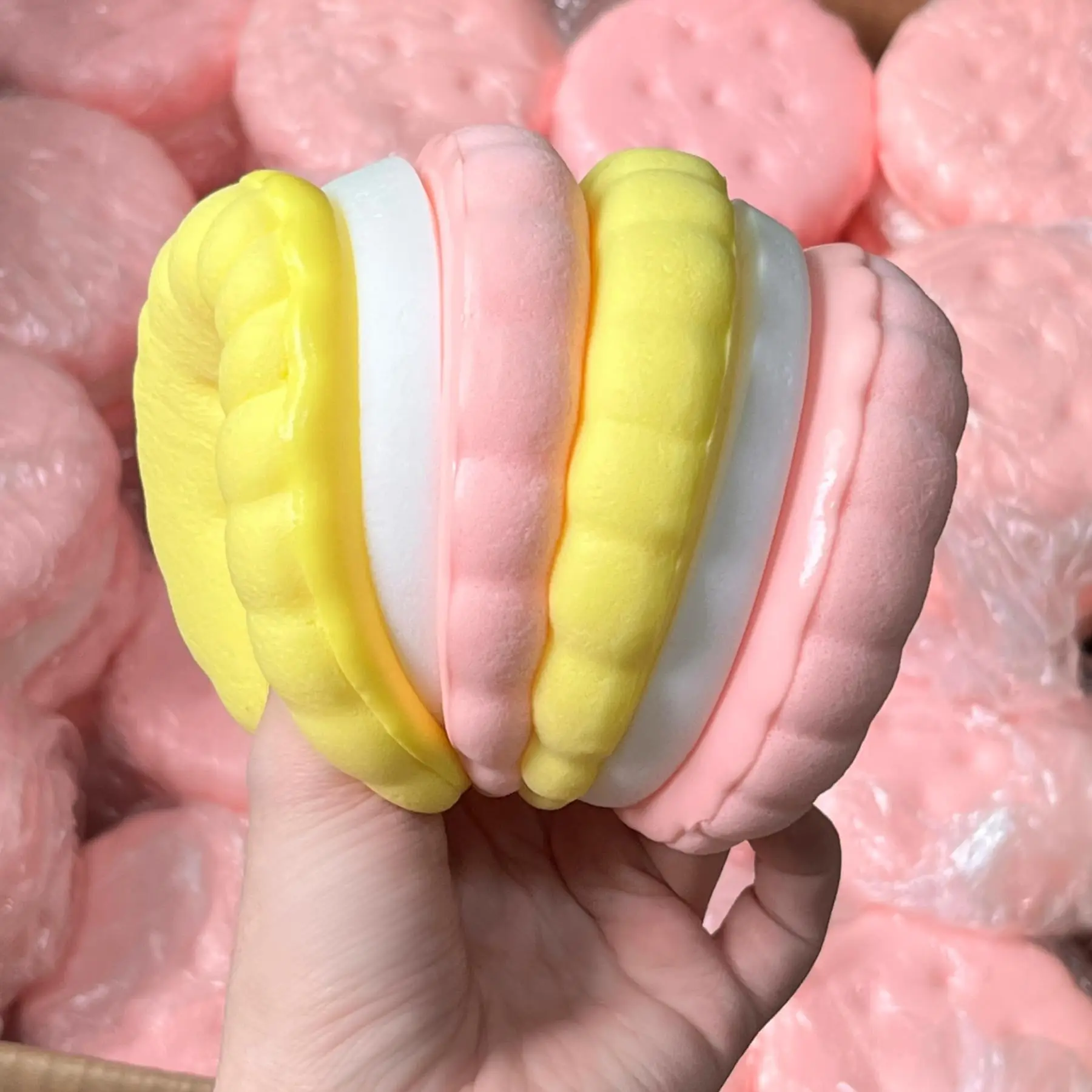Slow Rising Sandwich Cookie Squishy Kawaii Dessert Cake Soft Squeeze Toy Stress Relief Sensory Fidget ADHD Gift for Kids Adults