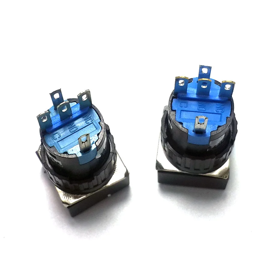 5 Pack 16mm Head Push Button Switch 3 Pin 5 Pin 8 Pin for Your Choice 6V 12V 24V 110V 220V Light for Your Choice