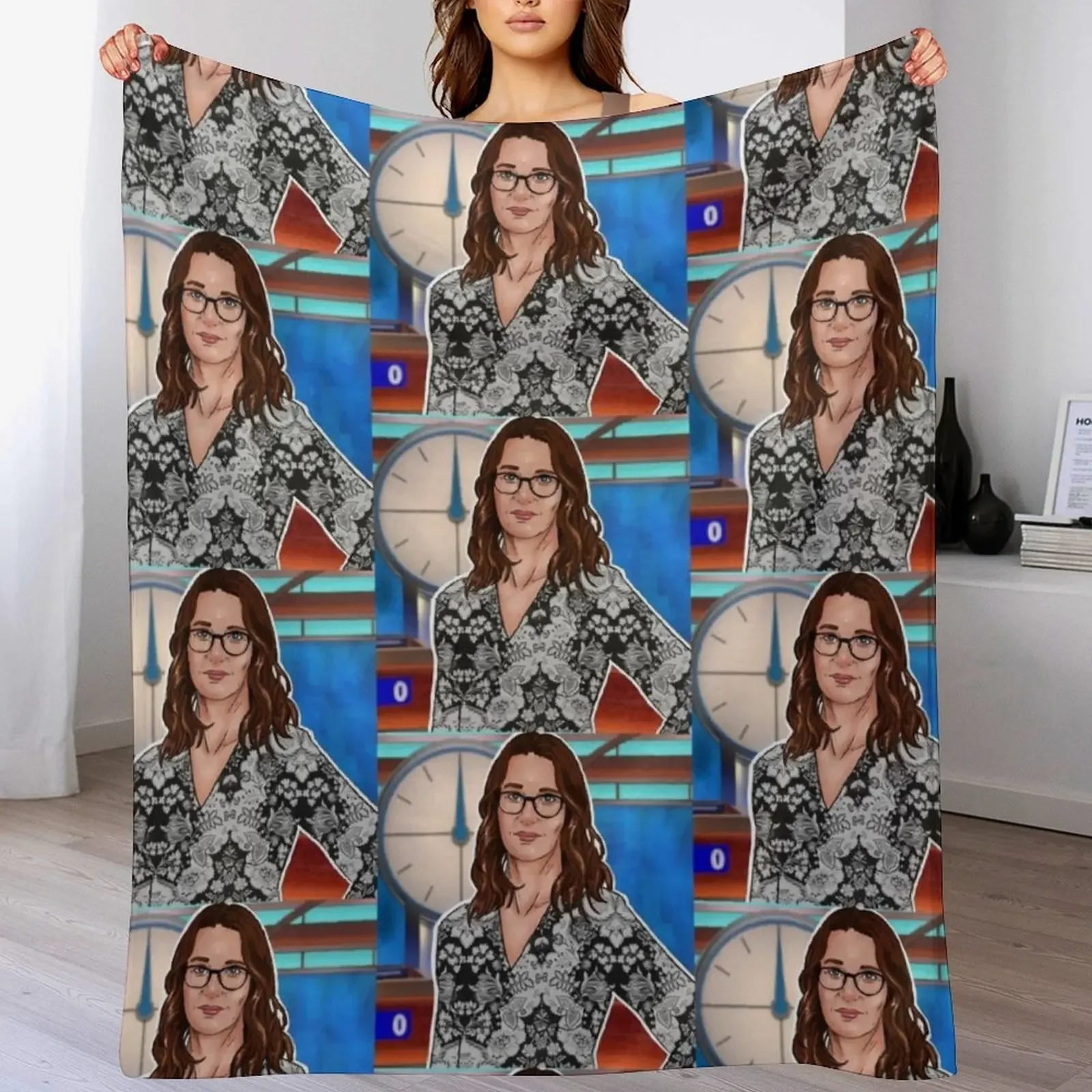 Celebrating the icons - Susie Dent from Countdown Throw Blanket Decorative Throw Personalized Gift Blankets