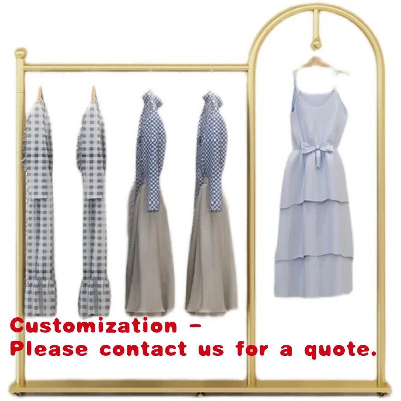 custom.Golda 4Metal floor-standing display rack women's and children's clothing stores，Island shelf with hangers