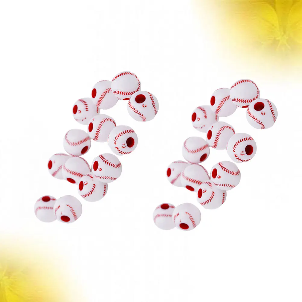 

100Pcs Acrylic Baseball Beads Round 1.2cm DIY Jewelry Decorations Necklace Bracelet Earrings Crafting Accessories
