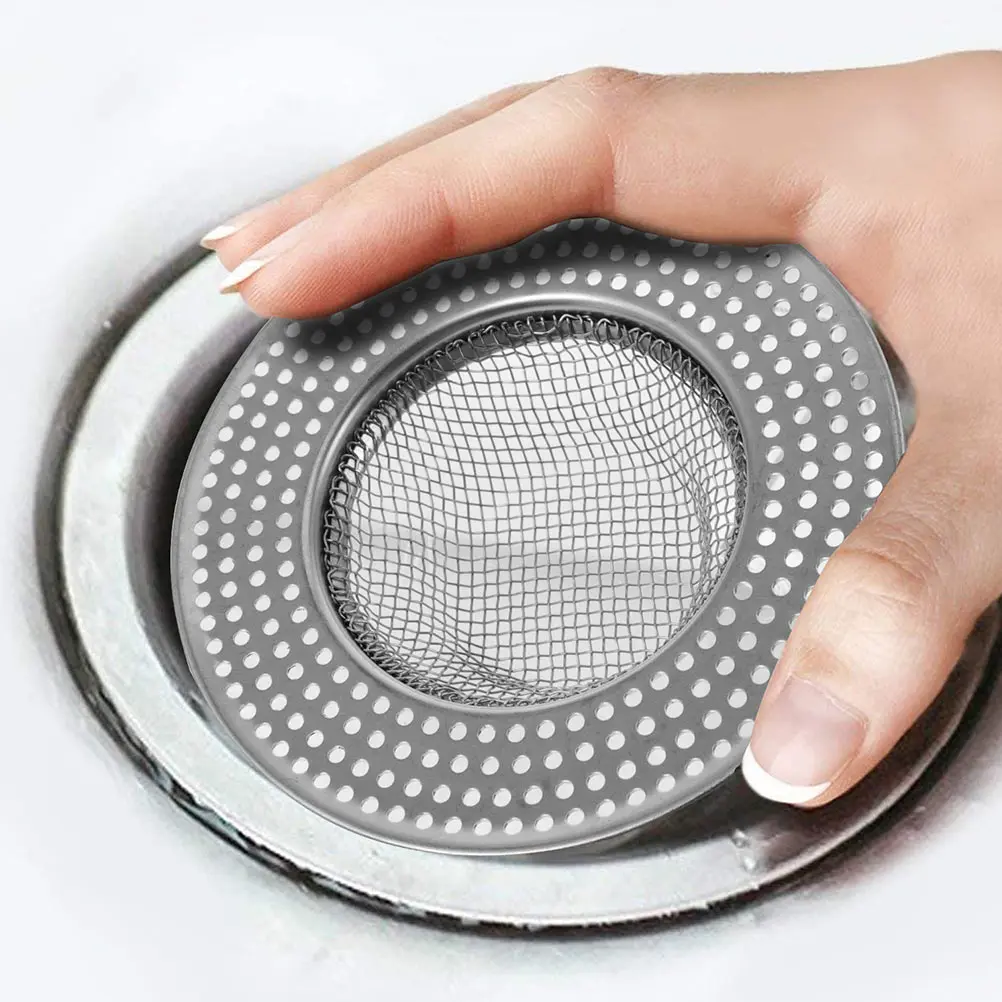 

2Pcs Drain Hair Catcher Protector Rustproof Stainless Steel Shower Drain Strainer Stopper Cover for Tub Bathroom Kitchen Sink