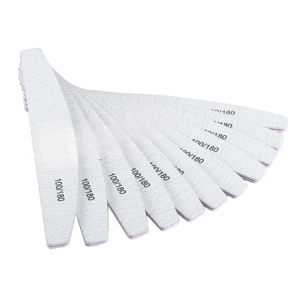 10 ピース/ロット 80/100/150/180/240 グリットリマストリマーライムネイルアート Ongle マニキュアツール爪やすりバッファ両面爪やすりバッファ