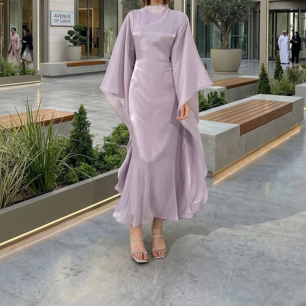 

Eid Butterfly Batwing Sleeve Abayas for Women Modest Muslim Dress Djellaba Kebaya Caftan Marocain Femme Robe Dubai Abaya Kaftan