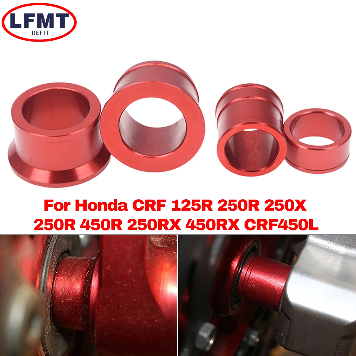 

Motorcycle CNC Aluminum Front Rear Wheel Hub Spacer Fork Bushing For Honda CR CRF 125 250 450 250R 450R 250RX 450RX 450X 450L